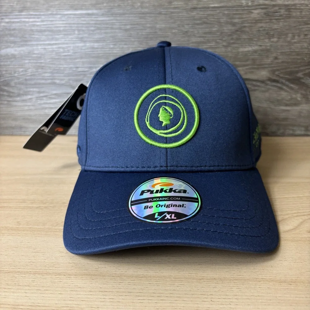 Caesars Entertainment Hat Cap Fitted L XL Blue Tech Fabric Embroidered Mens New